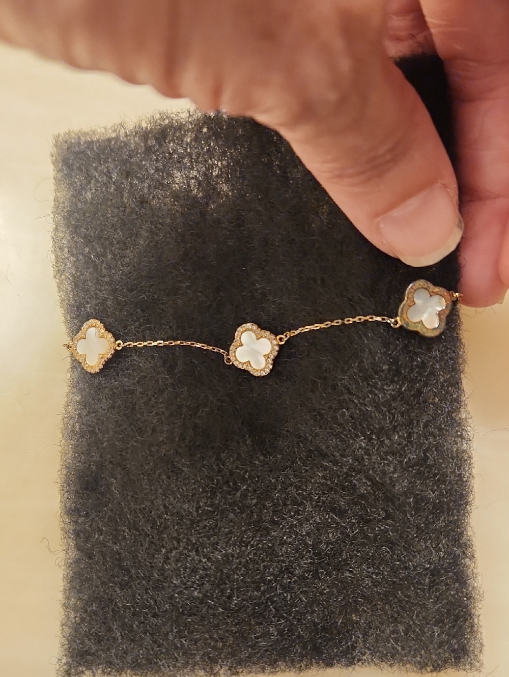 Rachel Zoe Gold and White Floral Bracelet - Picture 4 of 4